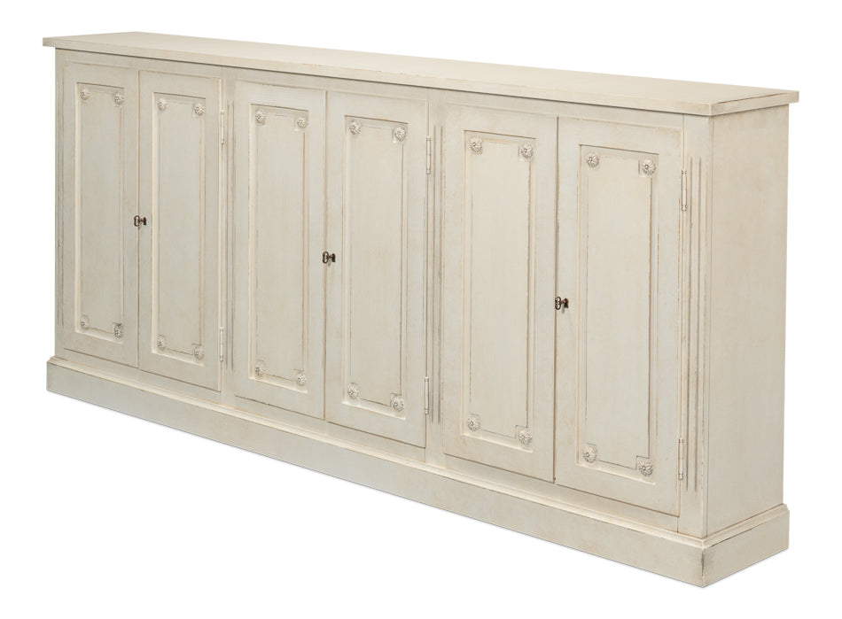 Bellagio Sideboard 96" White White-Sideboards-Sarreid-LOOMLAN