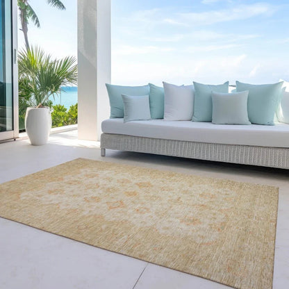 LOOMLAN Rugs Bellandria Brown Washable Indoor-Outdoor Rug