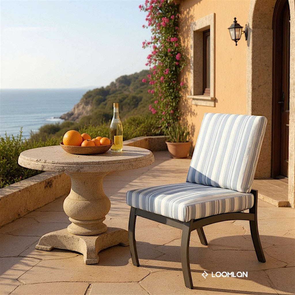 Belle Isle Deep Seat Cushion Armless Cafe Chair 2PC