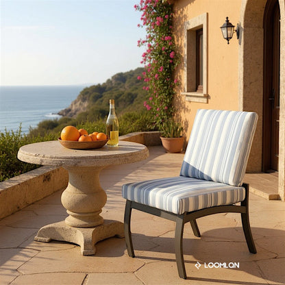 Belle Isle Deep Seat Cushion Armless Cafe Chair 2PC