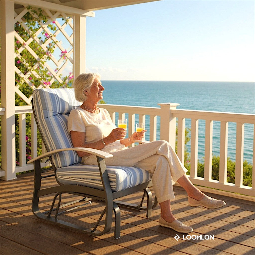 Belle Isle Deep Seat Cushion High Back Single-Seat Glider