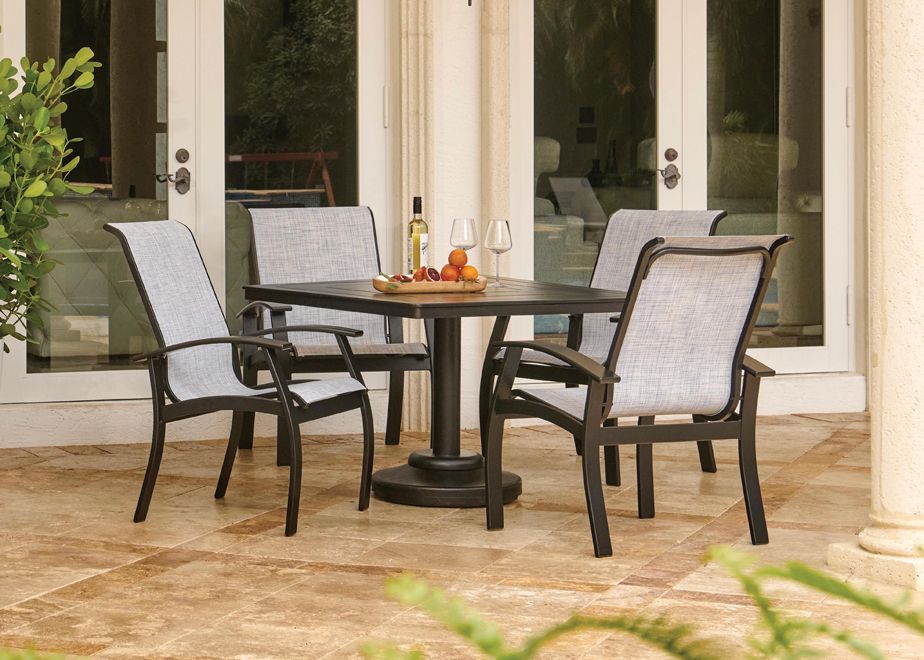 Telescope Belle Isle Sling Square Outdoor Dining Set 5PC