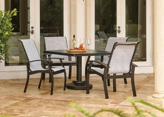 Telescope Belle Isle Sling Square Outdoor Dining Set 5PC