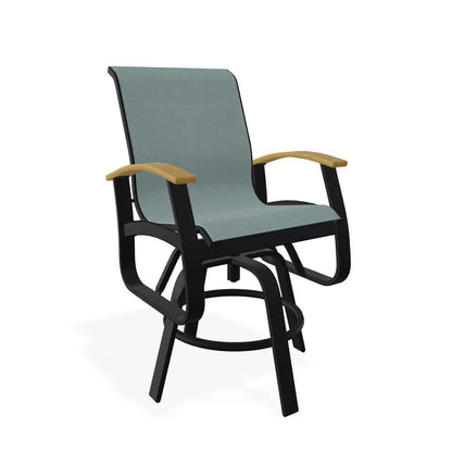 Belle Isle MGP Sling Balcony Height Swivel Arm Chair