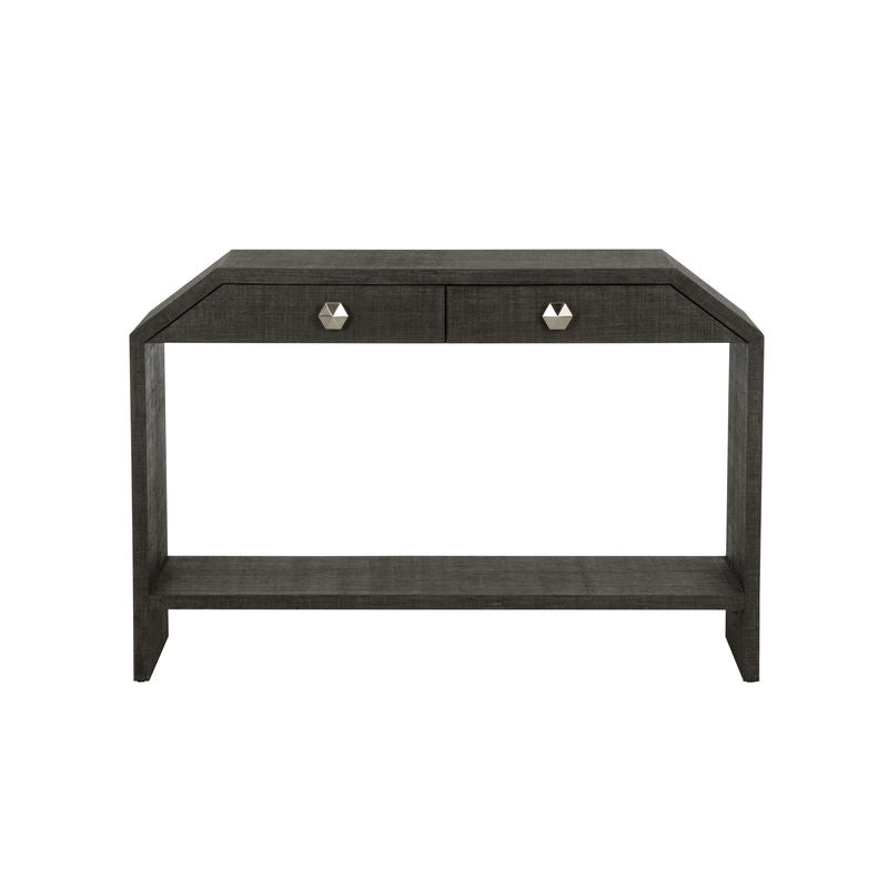 Chelsea House Bend 2-Drawer Black Console Table