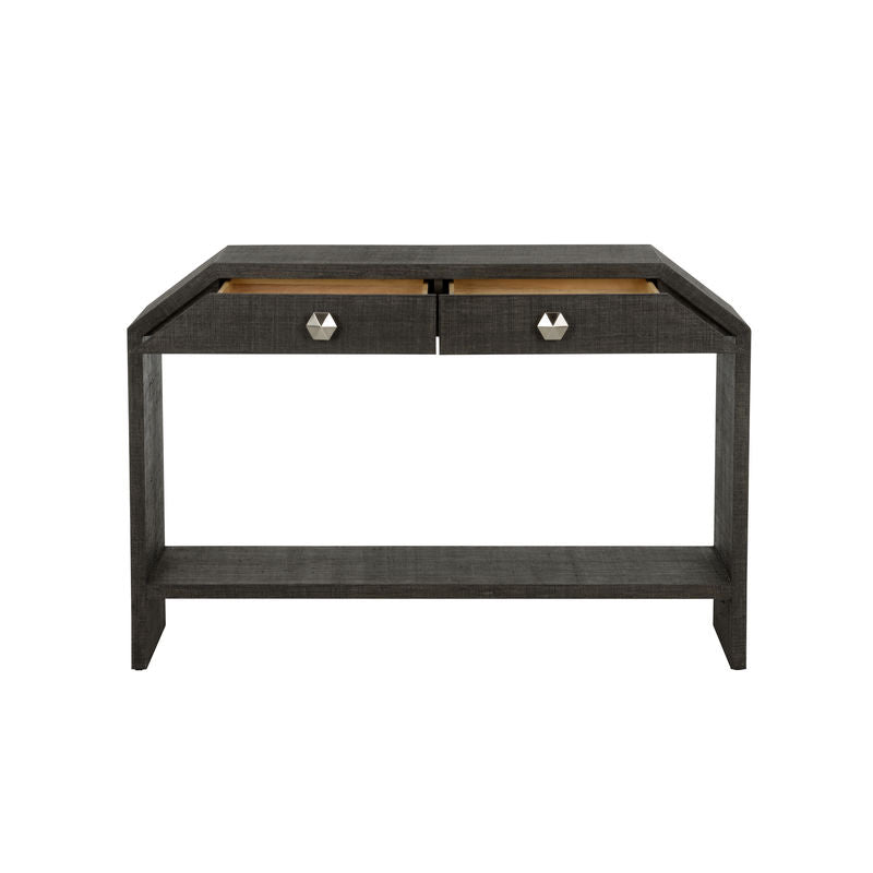 Chelsea House Bend 2-Drawer Black Console Table