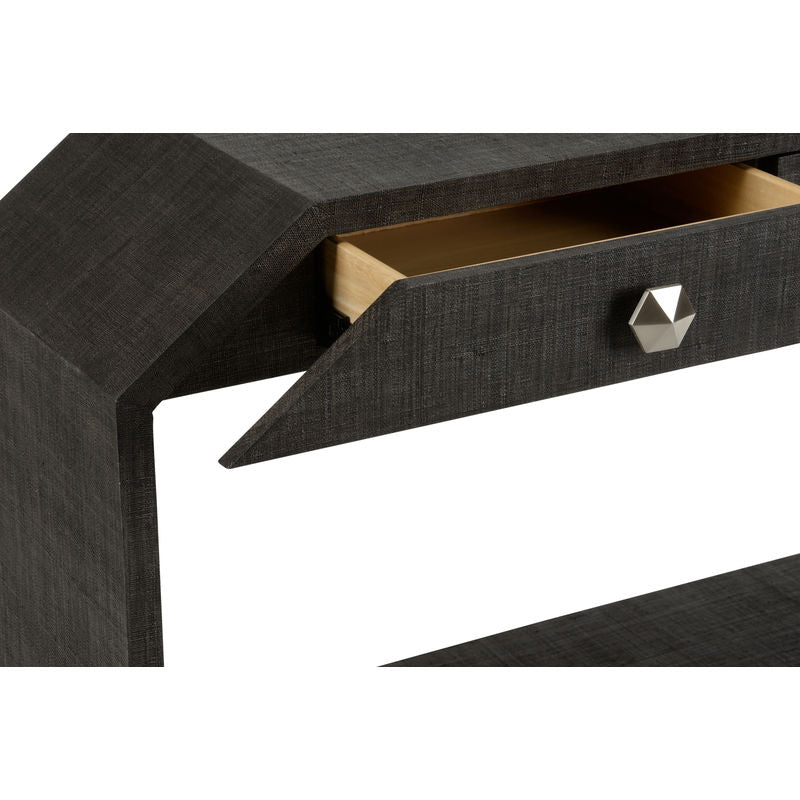 Chelsea House Bend 2-Drawer Black Console Table