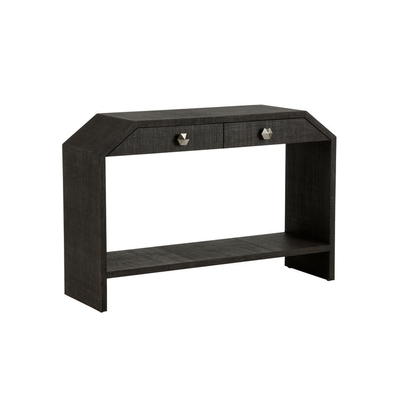 Chelsea House Bend 2-Drawer Black Console Table