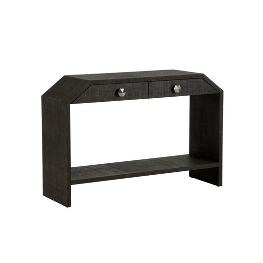 Chelsea House Bend 2-Drawer Black Console Table
