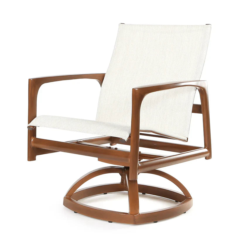 Castelle Berkeley Sling Swivel Rocker Dining Chair