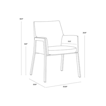 SUNPAN Bernadette Leather Dining Armchair