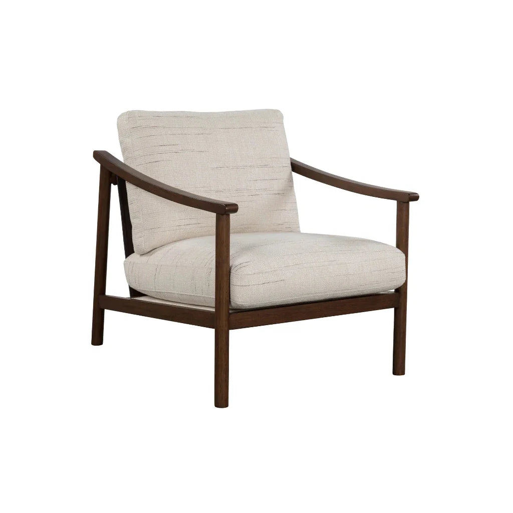 Bernard Cream Polyester Upholstered Club Chair