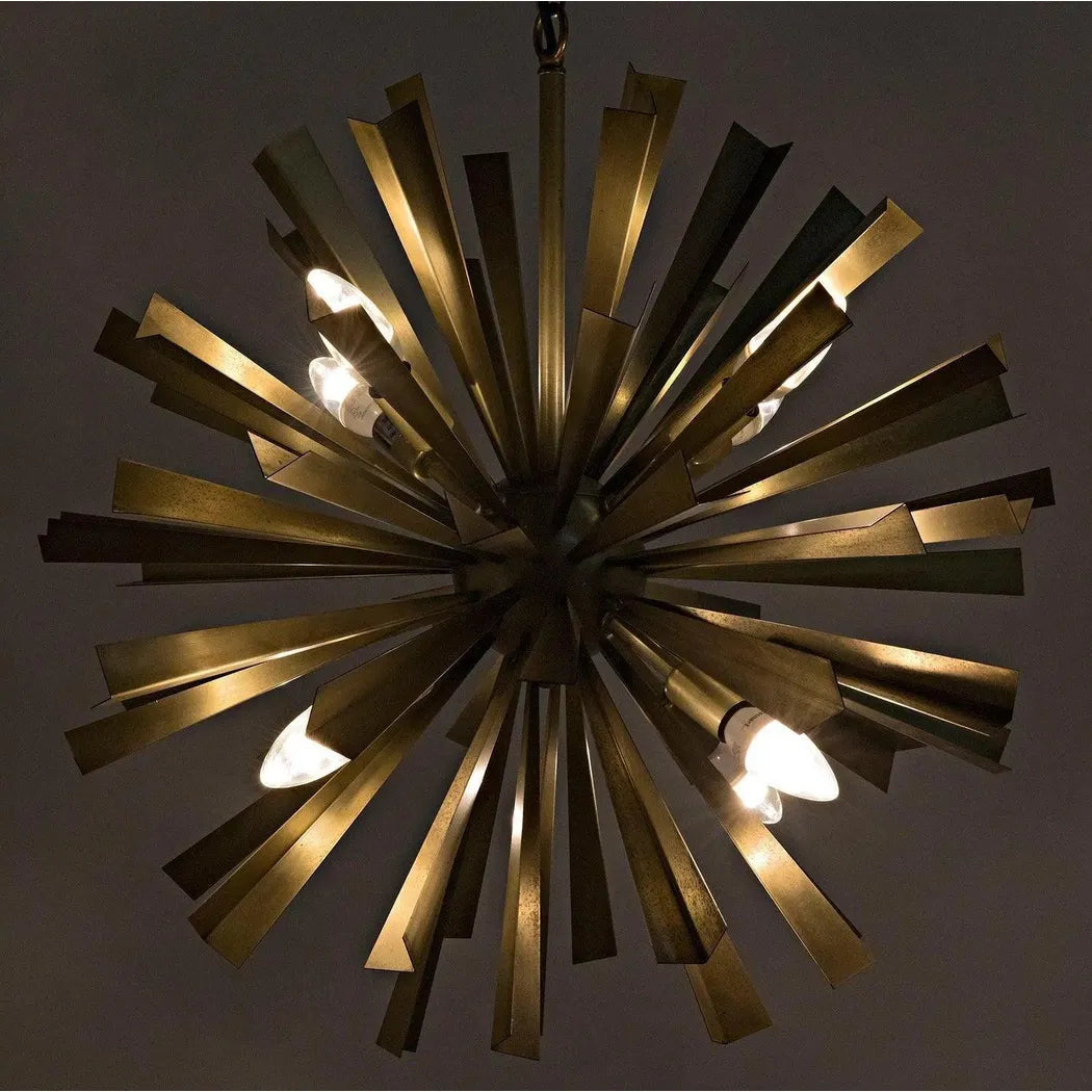 Bero Metal Chandelier With Brass Finish