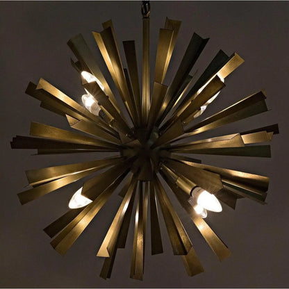 Bero Metal Chandelier With Brass Finish