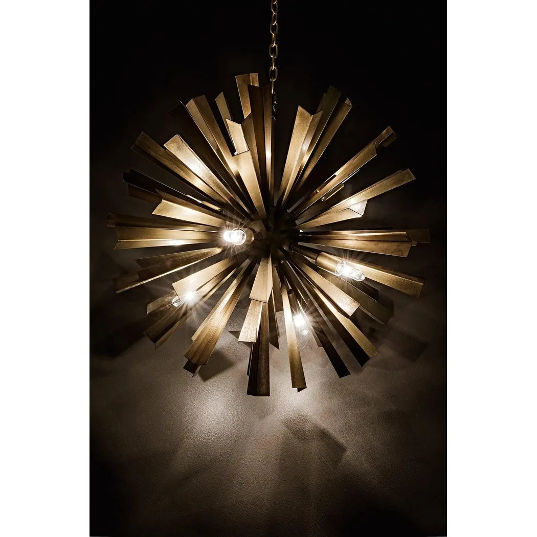 Bero Metal Chandelier With Brass Finish