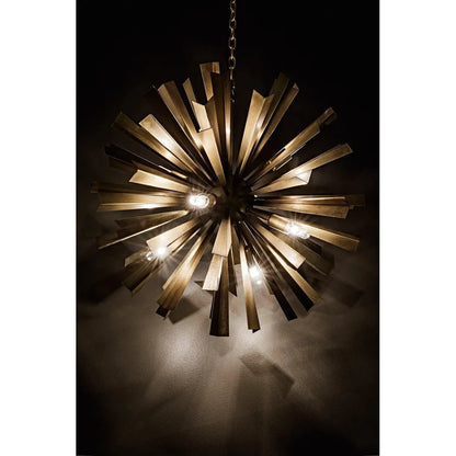 Bero Metal Chandelier With Brass Finish