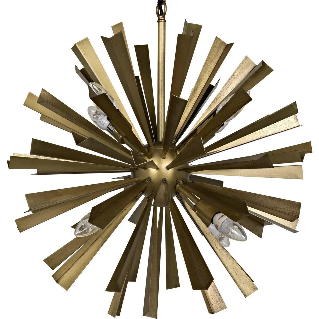 Bero Metal Chandelier With Brass Finish