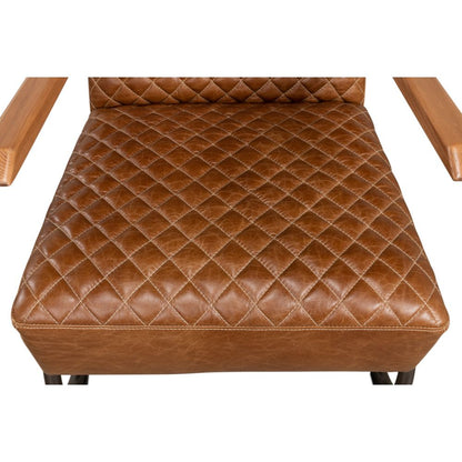 Beverly Hills Accent Chair Cuba Brown Leather-Accent Chairs-Sarreid-LOOMLAN