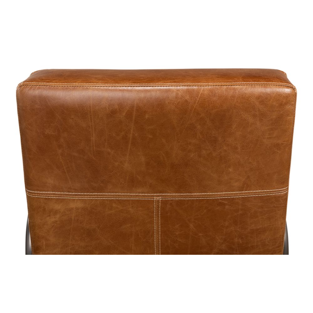 Beverly Hills Accent Chair Cuba Brown Leather-Accent Chairs-Sarreid-LOOMLAN