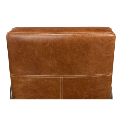 Beverly Hills Accent Chair Cuba Brown Leather-Accent Chairs-Sarreid-LOOMLAN