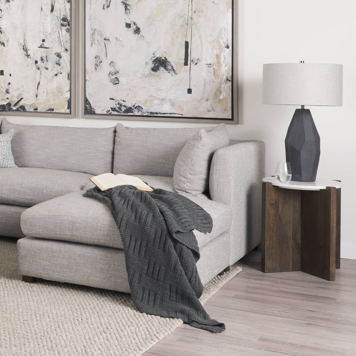 Mercana Bianca Marble Top Round Accent Table