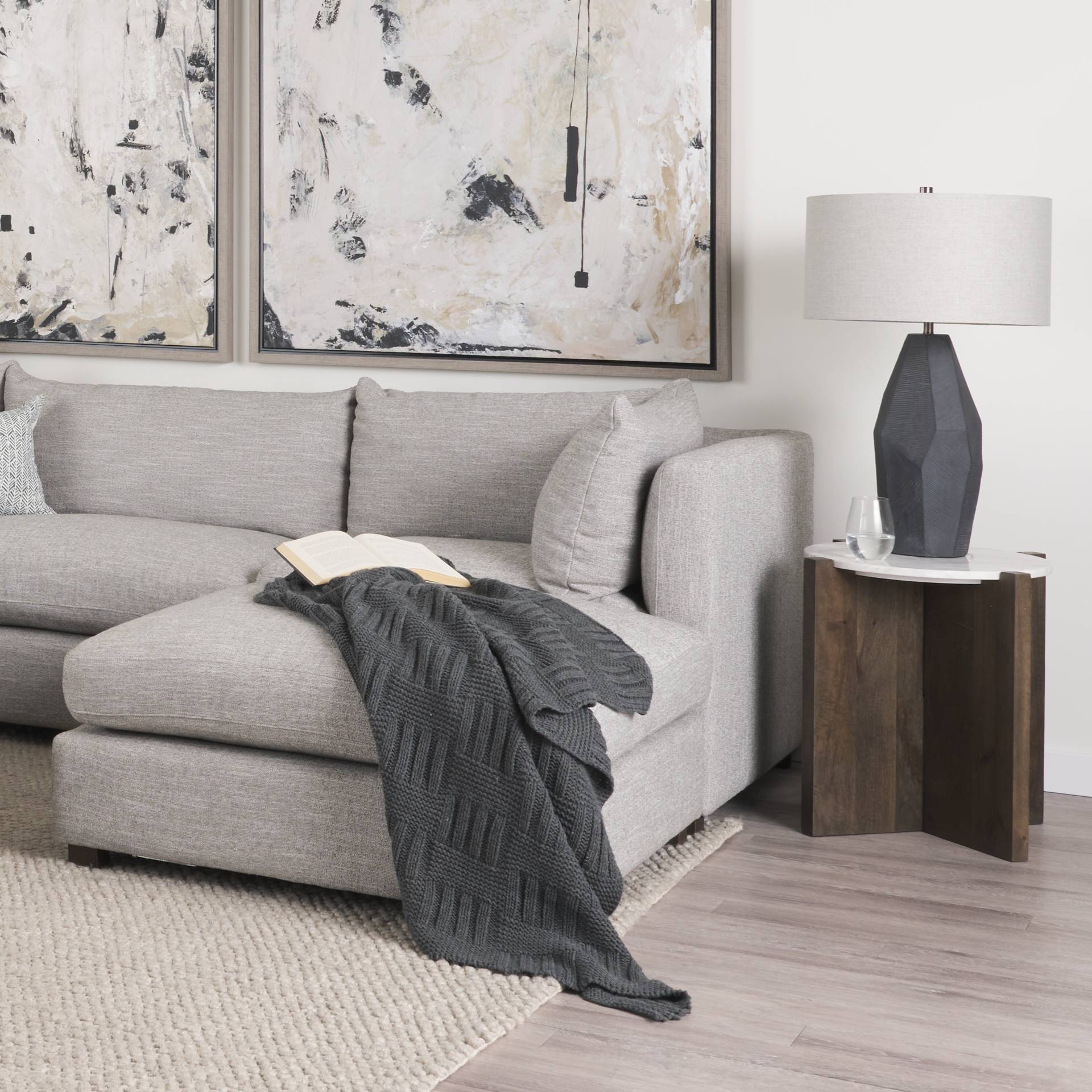 Mercana Bianca Marble Top Round Accent Table