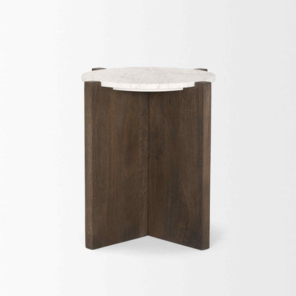 Mercana Bianca Marble Top Round Accent Table