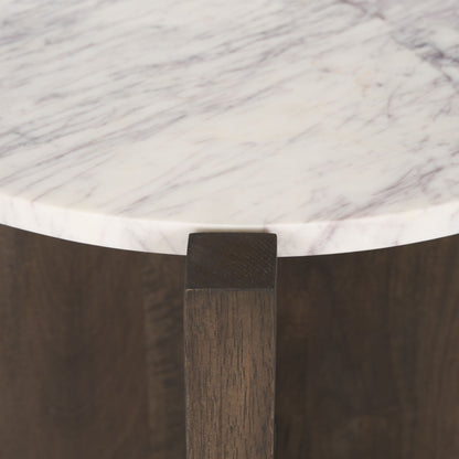 Mercana Bianca Marble Top Round Accent Table