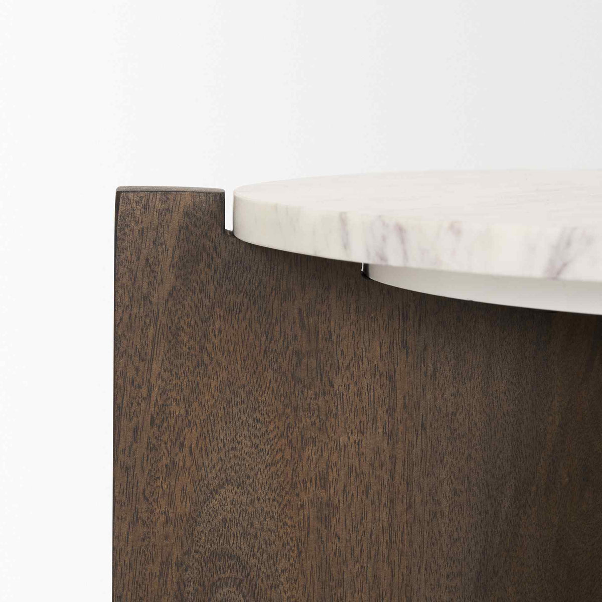 Mercana Bianca Marble Top Round Accent Table