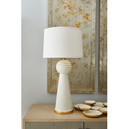 Chelsea House Bianco Italian-Made Ceramic Ball Body Table Lamp