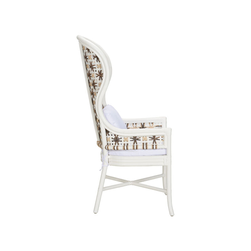 Wildwood Bianco White Rattan Frame Arm Chair