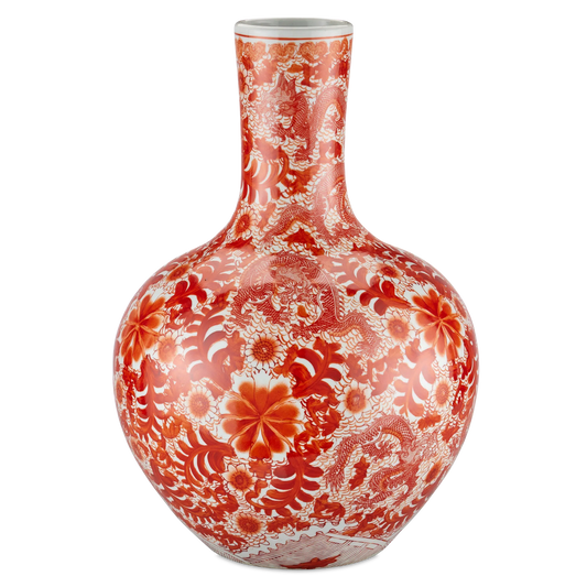 Biarritz Coral Fern Long Neck Vase-Vases & Jars-Currey & Co-Sideboards and Things