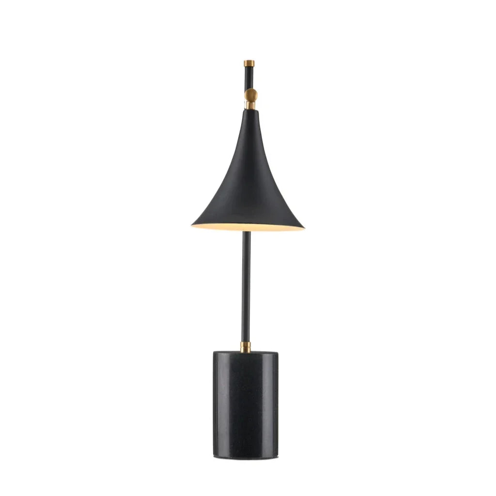 Bibliophile Black Marble Table Lamp