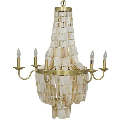 Bijou Metal & Shells Chandelier Antique Brass