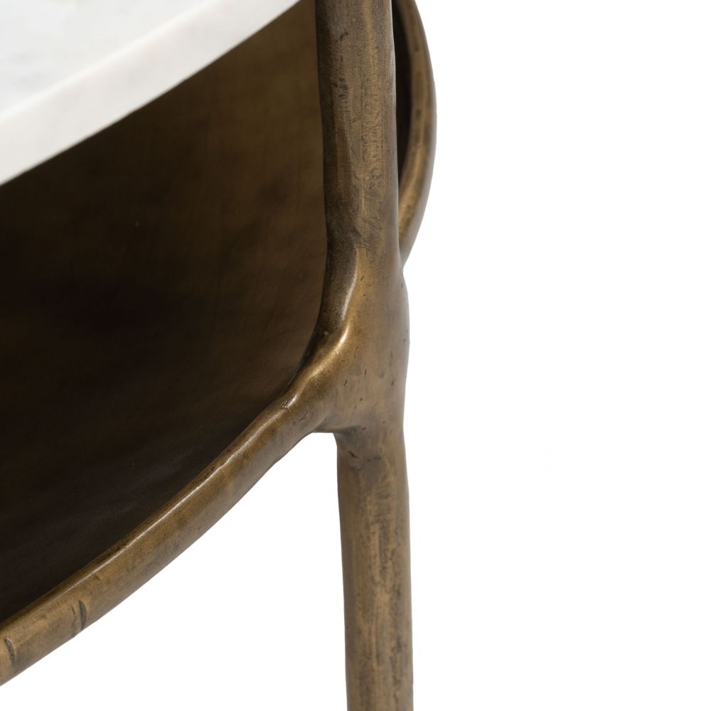 Zuo Modern Bild White Marble Top Round Coffee Table