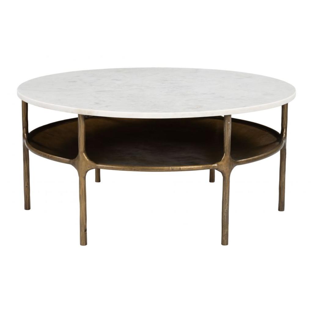 Zuo Modern Bild White Marble Top Round Coffee Table