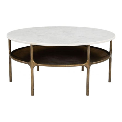 Zuo Modern Bild White Marble Top Round Coffee Table