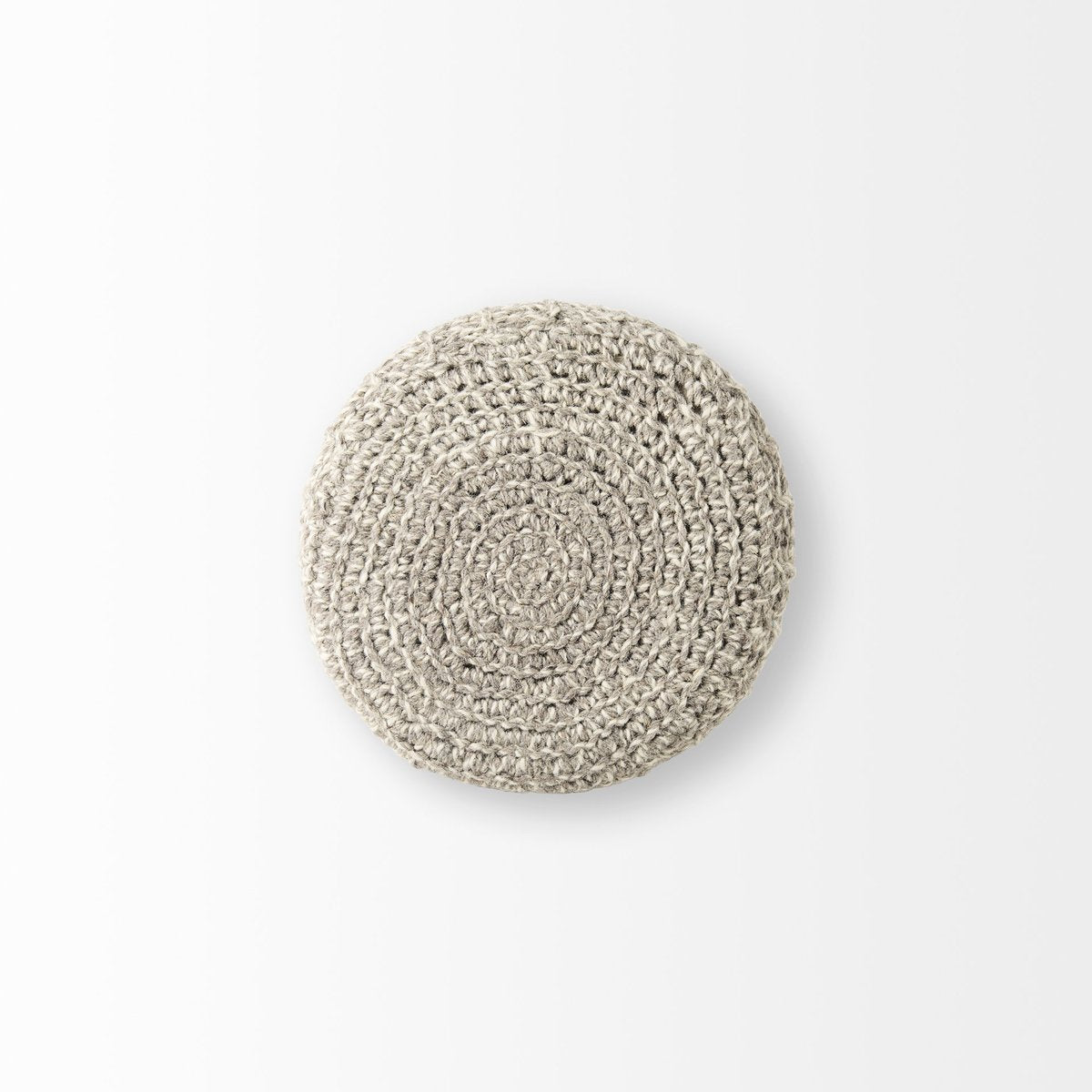 Mercana Bina 19"Dia Light Grey Wool Stool