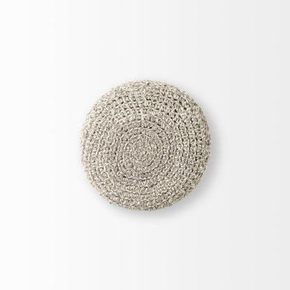 Mercana Bina 19"Dia Light Grey Wool Stool