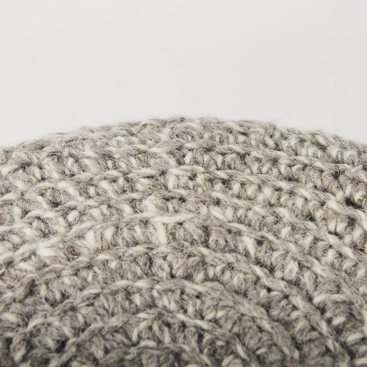Mercana Bina 19"Dia Light Grey Wool Stool
