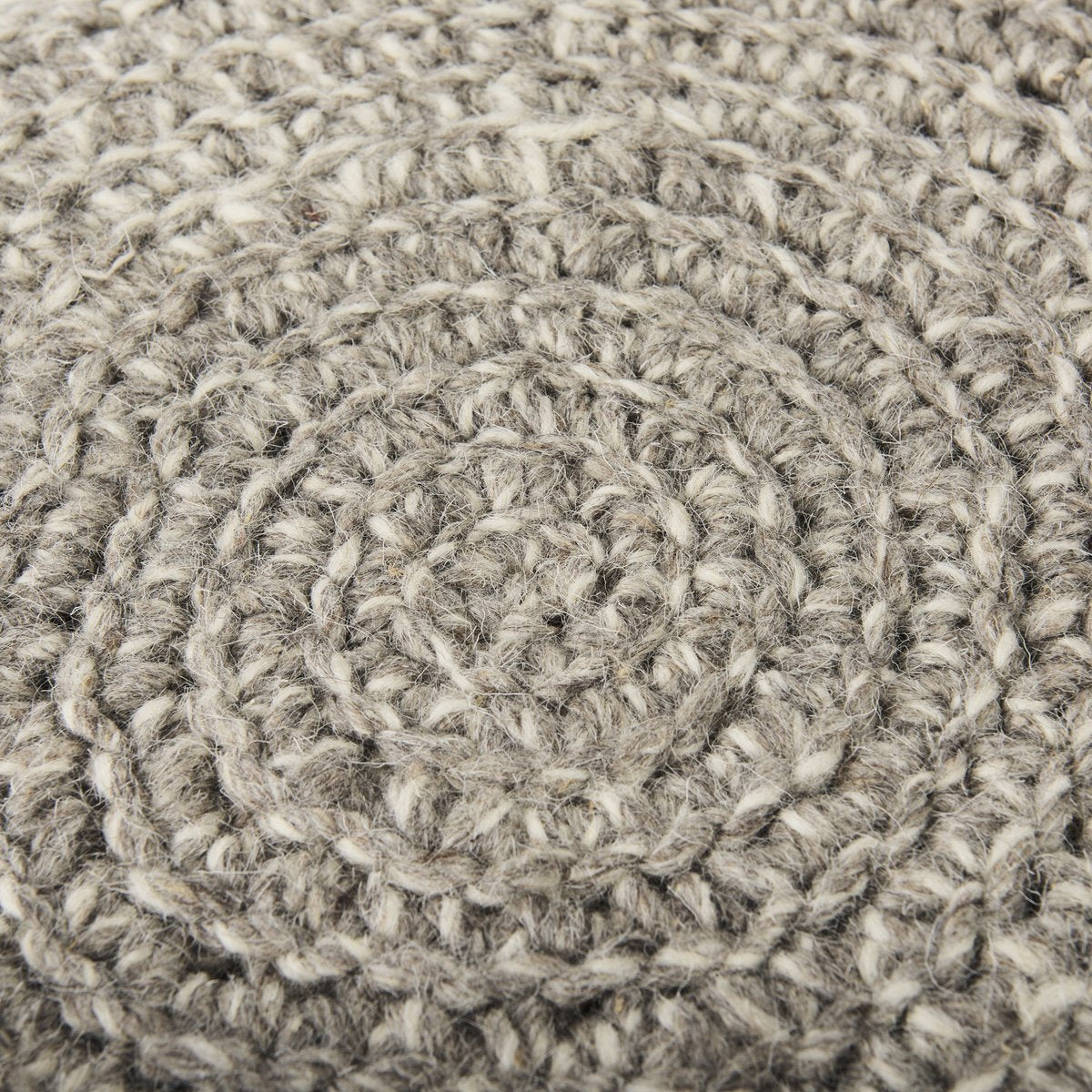 Mercana Bina 19"Dia Light Grey Wool Stool