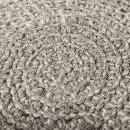 Mercana Bina 19"Dia Light Grey Wool Stool