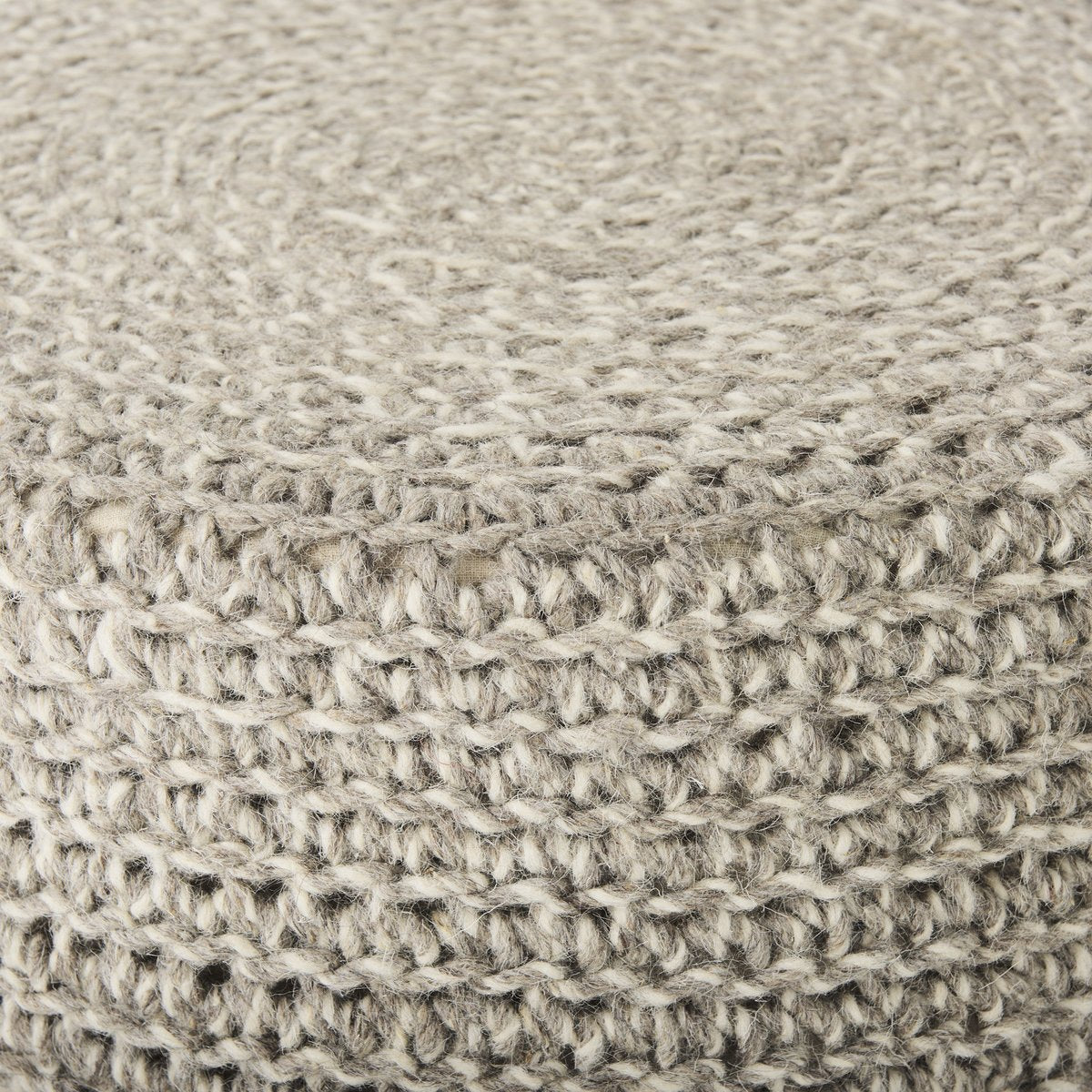 Mercana Bina 24"Dia Light Grey Wool Stool