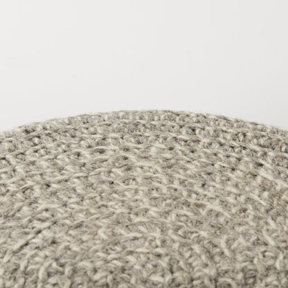 Mercana Bina 24"Dia Light Grey Wool Stool