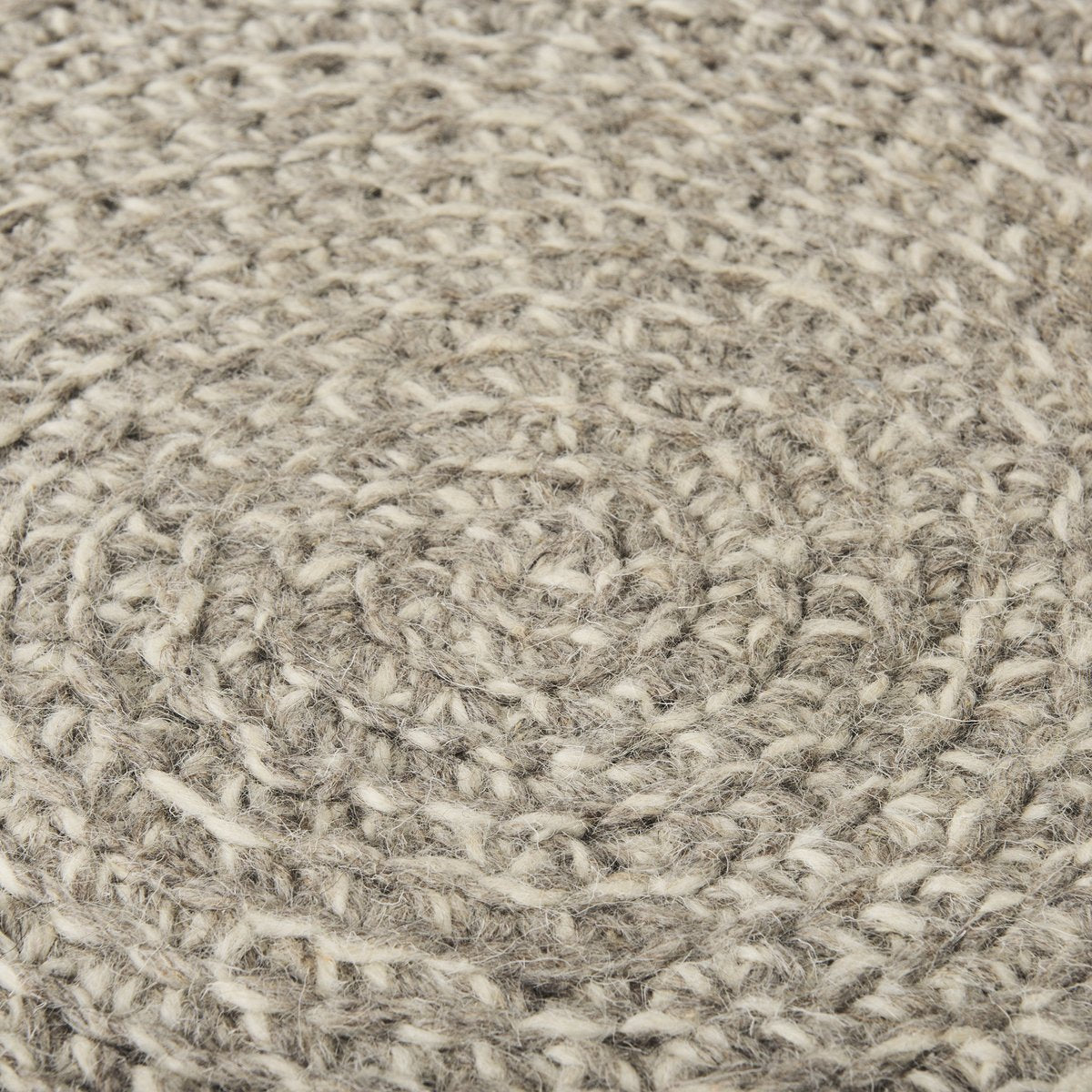 Mercana Bina 24"Dia Light Grey Wool Stool