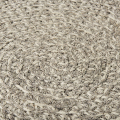 Mercana Bina 24"Dia Light Grey Wool Stool