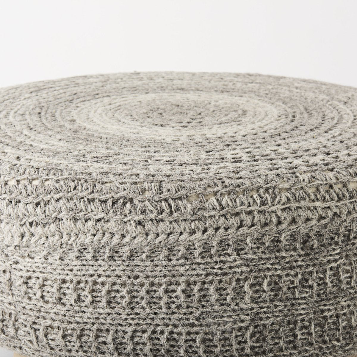Mercana Bina 30"Dia Dark Grey Wool Stool
