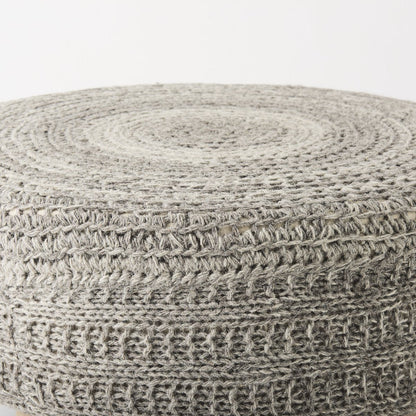 Mercana Bina 30"Dia Dark Grey Wool Stool