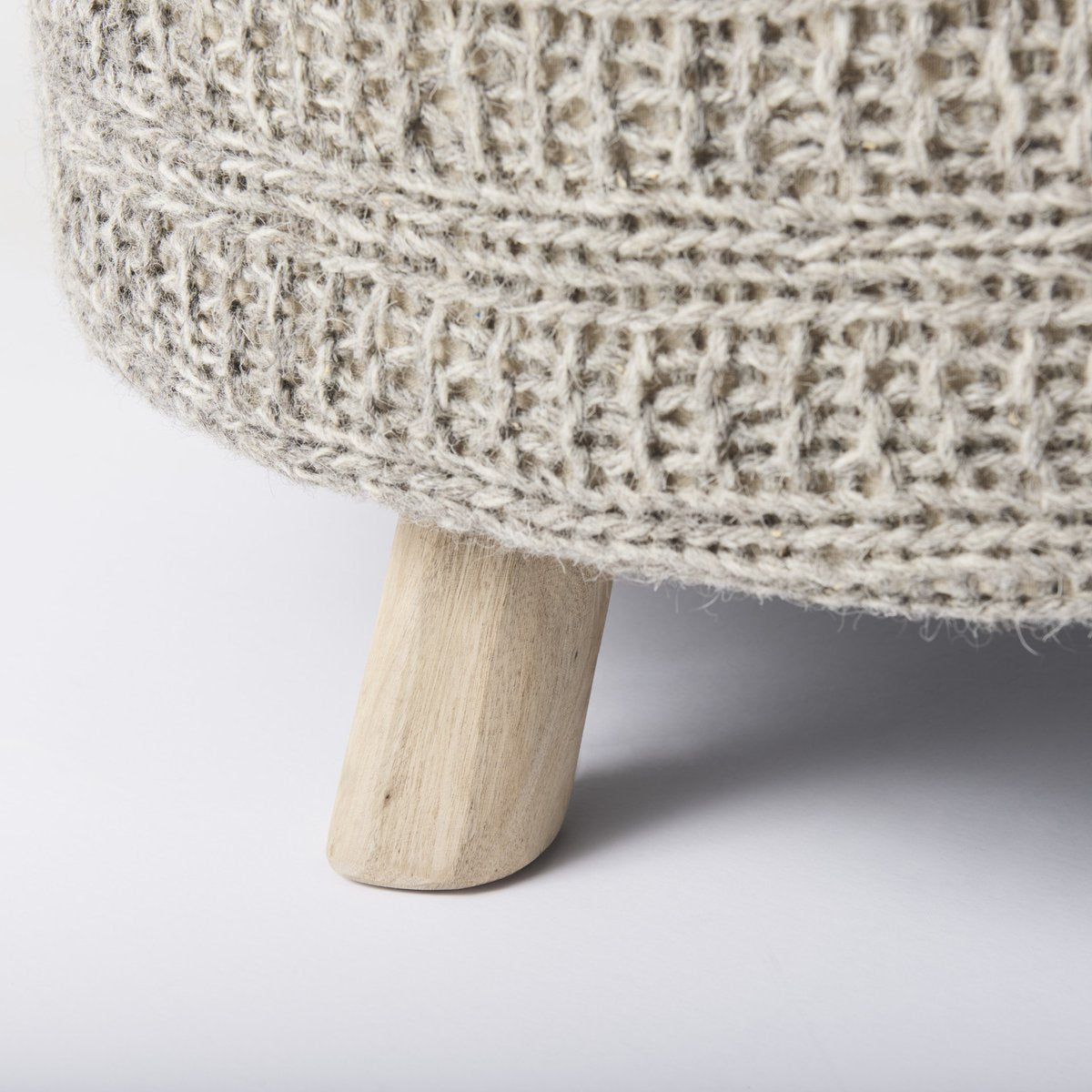 Mercana Bina 30"Dia Dark Grey Wool Stool