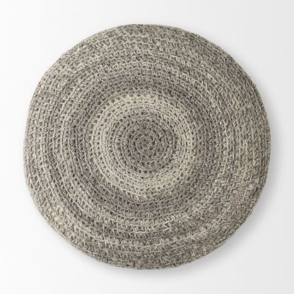 Mercana Bina 30"Dia Dark Grey Wool Stool